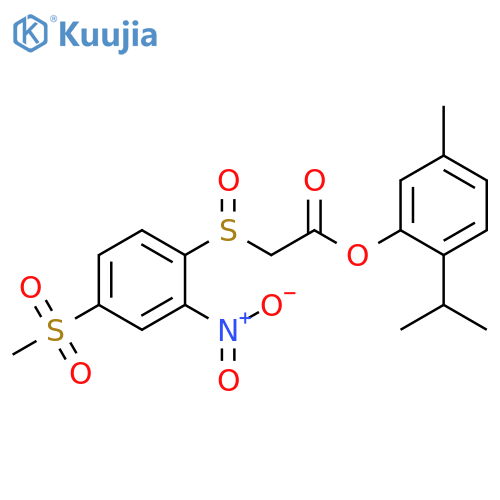 5-methyl-2-(propan-2-yl)phenyl 2-(4-methanesulfonyl-2-nitrobenzenesulfinyl)acetate structure