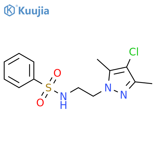 N-2-(4-chloro-3,5-dimethyl-1H-pyrazol-1-yl)ethylbenzenesulfonamide structure