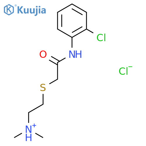 2-({2-[(2-chlorophenyl)amino]-2-oxoethyl}sulfanyl)-N,N-dimethylethanaminium chloride structure