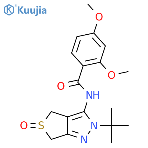 N-{2-tert-butyl-5-oxo-2H,4H,6H-5lambda4-thieno3,4-cpyrazol-3-yl}-2,4-dimethoxybenzamide structure