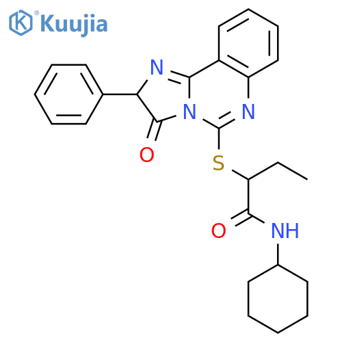 N-cyclohexyl-2-({3-oxo-2-phenyl-2H,3H-imidazo1,2-cquinazolin-5-yl}sulfanyl)butanamide structure