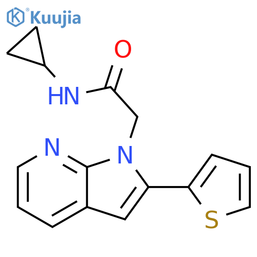 N-Cyclopropyl-2-(2-thienyl)-1H-pyrrolo2,3-bpyridine-1-acetamide structure