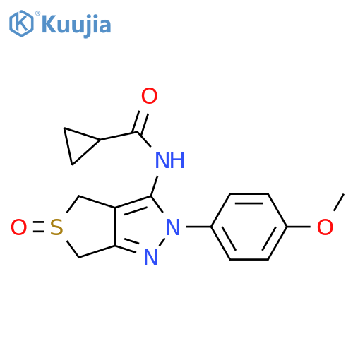 N-2-(4-methoxyphenyl)-5-oxo-2H,4H,6H-5lambda4-thieno3,4-cpyrazol-3-ylcyclopropanecarboxamide structure
