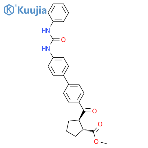 Methyl (1R,2R)-2-[4-[4-(phenylcarbamoylamino)phenyl]benzoyl]cyclopentane-1-carboxylate structure