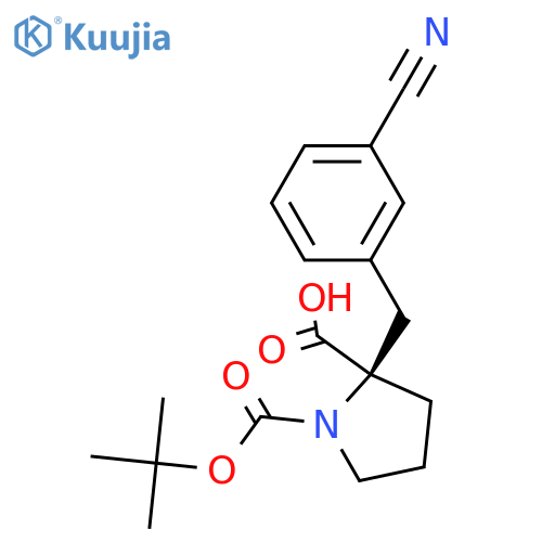 (R)-1-(tert-Butoxycarbonyl)-2-(3-cyanobenzyl)pyrrolidine-2-carboxylic acid structure