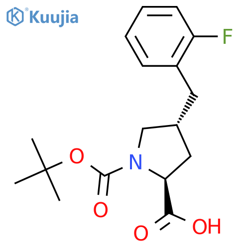 (2S,4R)-1-(tert-Butoxycarbonyl)-4-(2-fluorobenzyl)pyrrolidine-2-carboxylic acid structure