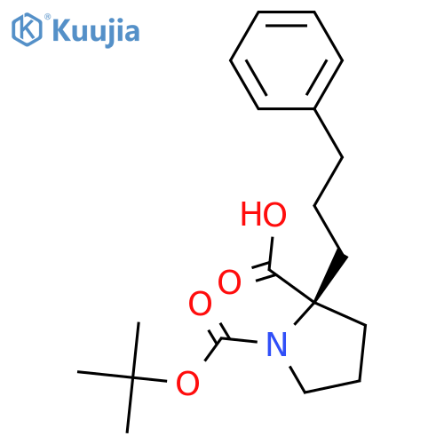 (S)-1-(tert-Butoxycarbonyl)-2-(3-phenylpropyl)pyrrolidine-2-carboxylic acid structure