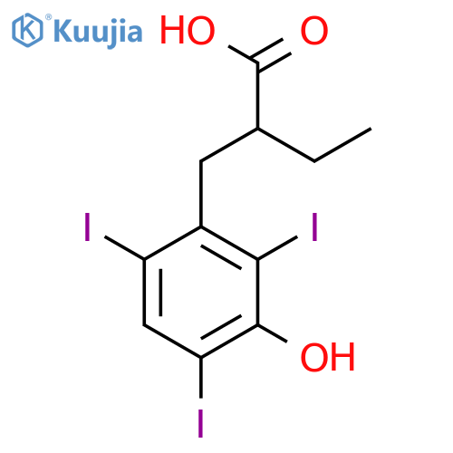 Benzenepropanoic acid, a-ethyl-3-hydroxy-2,4,6-triiodo- structure