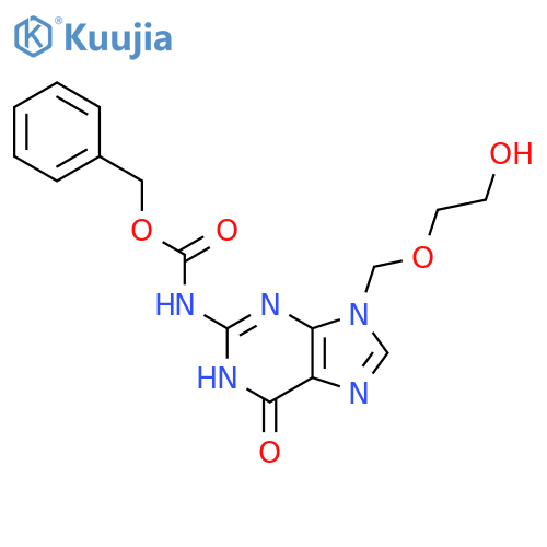 benzyl N-{9-(2-hydroxyethoxy)methyl-6-oxo-6,9-dihydro-3H-purin-2-yl}carbamate structure