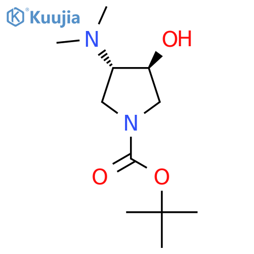 tert-butyl trans-3-(dimethylamino)-4-hydroxypyrrolidine-1-carboxylate structure