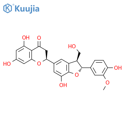 4H-1-Benzopyran-4-one, 2-[(2R,3S)-2,3-dihydro-7-hydroxy-2-(4-hydroxy-3-methoxyphenyl)-3-(hydroxymethyl)-5-benzofuranyl]-2,3-dihydro-5,7-dihydroxy-, (2S)- structure