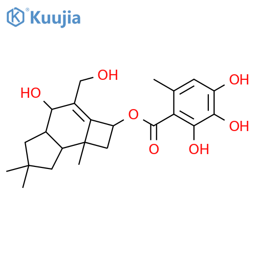 (2R,4S,4aR,7aS,7bR)-4-hydroxy-3-(hydroxymethyl)-6,6,7b-trimethyl-2,4,4a,5,6,7,7a,7b-octahydro-1H-cyclobuta[e]inden-2-yl 2,3,4-trihydroxy-6-methylbenzoate structure