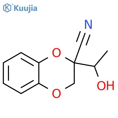 1,4-Benzodioxin-2-carbonitrile, 2,3-dihydro-2-(1-hydroxyethyl)- structure