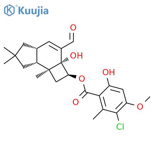 [(2S,2Ar,4aR,7aR,7bS)-3-formyl-2a-hydroxy-6,6,7b-trimethyl-1,2,4a,5,7,7a-hexahydrocyclobuta[e]inden-2-yl] 3-chloro-6-hydroxy-4-methoxy-2-methylbenzoate structure