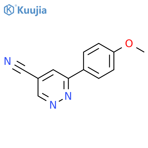 6-(4-methoxyphenyl)-4-Pyridazinecarbonitrile structure