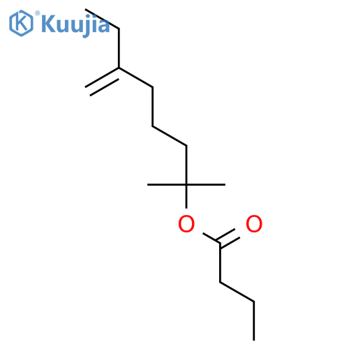 1,1-Dimethyl-5-methyleneheptyl butyrate structure