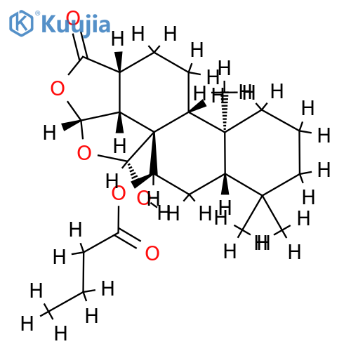 (3R,3aα,5aα,9aβ,11aα,12R)-3β,3bβ-(Epoxymethano)-4α,12-dihydroxy-3a,3b,4,5,5a,6,7,8,9,9a,9bα,10,11,11a-tetradecahydro-6,6,9a-trimethylphenanthro[1,2-c]furan-1(3H)-one 4-butyrate structure