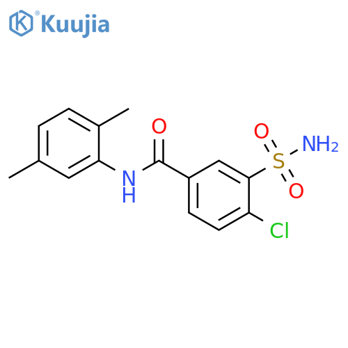 4-chloro-N-(2,5-dimethylphenyl)-3-sulfamoylbenzamide structure