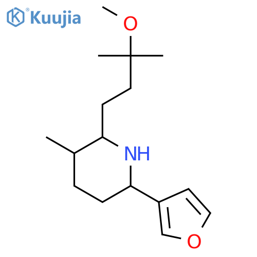 6-furan-3-yl-2-(3-methoxy-3-methyl-butyl)-3-methyl-piperidine structure