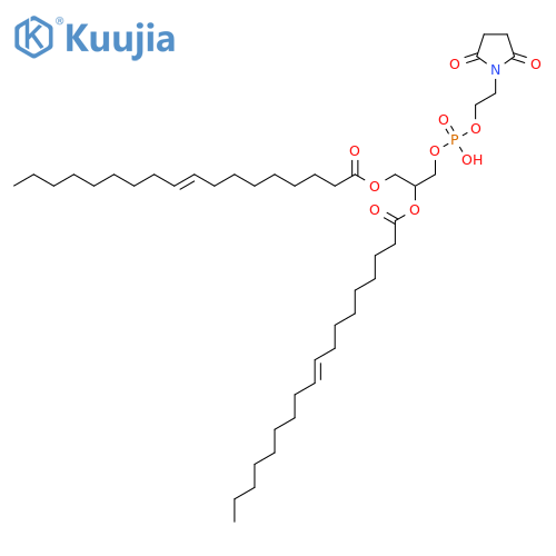 [3-[2-(2,5-Dioxopyrrolidin-1-yl)ethoxy-hydroxyphosphoryl]oxy-2-[(E)-octadec-9-enoyl]oxypropyl] (E)-octadec-9-enoate structure