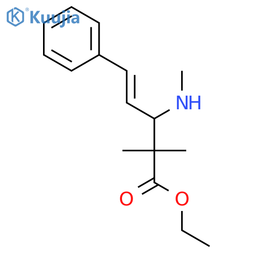 4-Pentenoic acid, 2,2-dimethyl-3-(methylamino)-5-phenyl-, ethyl ester structure