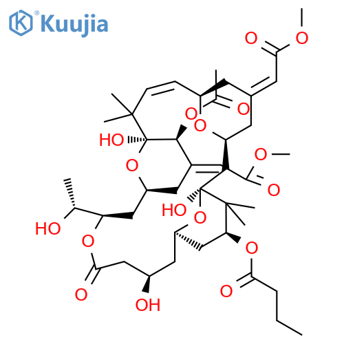 [(1S,3S,5Z,7R,8Z,11S,12S,13E,15S,17R,21R,23R,25S)-12-Acetyloxy-1,11,21-trihydroxy-17-[(1R)-1-hydroxyethyl]-5,13-bis(2-methoxy-2-oxoethylidene)-10,10,26,26-tetramethyl-19-oxo-18,27,28,29-tetraoxatetracyclo[21.3.1.13,7.111,15]nonacos-8-en-25-yl] butanoate structure