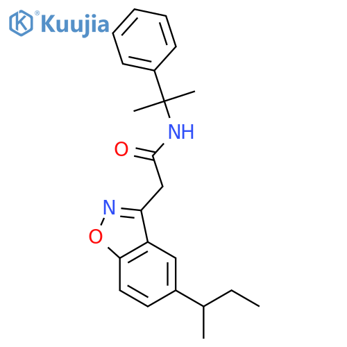 2-[5-(butan-2-yl)-1,2-benzoxazol-3-yl]-N-(2-phenylpropan-2-yl)acetamide structure