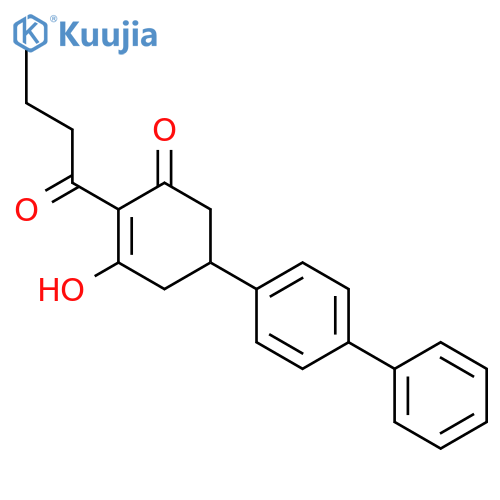 2-Cyclohexen-1-one, 5-[1,1'-biphenyl]-4-yl-3-hydroxy-2-(1-oxobutyl)- structure