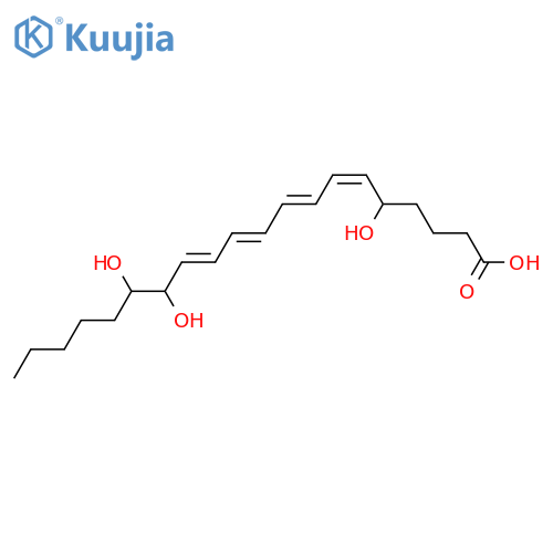 5,14,15-Trihydroxy-6,8,10,12-eicosatetraenoic acid; (5S,6E,8E,10E,12E,14R,15S)-form structure