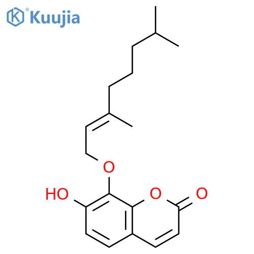 2H-1-Benzopyran-2-one,8-[(3,7-dimethyl-2-octenyl)oxy]-7-hydroxy- (9CI) structure