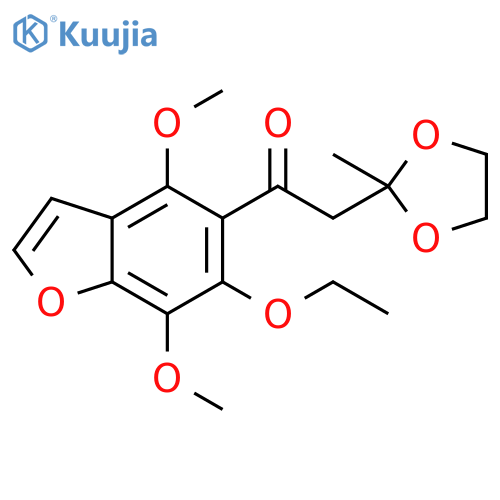 Ethanone, 1-(6-ethoxy-4,7-dimethoxy-5-benzofuranyl)-2-(2-methyl-1,3-dioxolan-2-yl)- structure