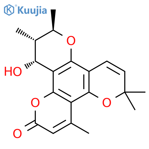 2H,6H,10H-Benzo[1,2-b:3,4-b':5,6-b'']tripyran-2-one,11,12-dihydro-12-hydroxy-4,6,6,10,11-pentamethyl-, (10S,11R,12S)- (9CI) structure