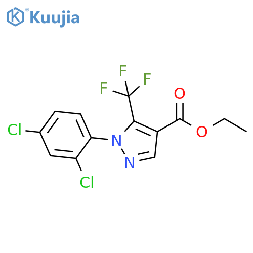 1H-Pyrazole-4-carboxylic acid, 1-(2,4-dichlorophenyl)-5-(trifluoromethyl)-, ethyl ester structure