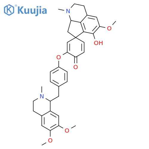 3-{4-[(6,7-dimethoxy-2-methyl-1,2,3,4-tetrahydroisoquinolin-1-yl)methyl]phenoxy}-6'-hydroxy-5'-methoxy-1'-methyl-2',3',8',8a'-tetrahydro-1'H,4H-spiro[cyclohexa-2,5-diene-1,7'-cyclopenta[ij]isoquinolin]-4-one structure