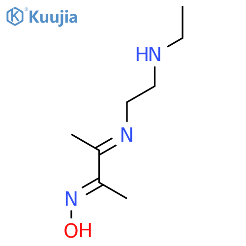2-Butanone, 3-[[2-(ethylamino)ethyl]imino]-, oxime structure