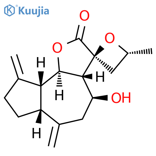 (3S,4'R)-3aβ,4,5,6,6aβ,7,8,9,9aβ,9bα-Decahydro-4β-hydroxy-4'-methyl-6,9-bismethylenespiro[azuleno[4,5-b]furan-3(2H),2'-oxetan]-2-one structure