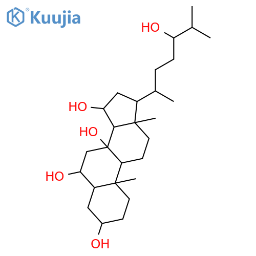 (3beta,5alpha,6alpha,8xi,15beta,24S)-cholestane-3,6,8,15,24-pentol structure