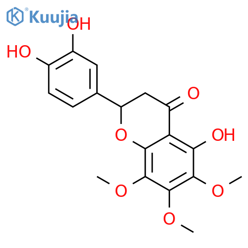 2-(3,4-dihydroxyphenyl)-5-hydroxy-6,7,8-trimethoxy-2,3-dihydro-4H-chromen-4-one structure