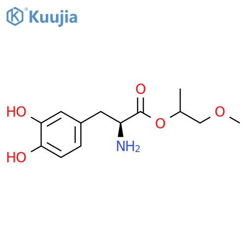 1-methoxypropan-2-yl (2S)-2-amino-3-(3,4-dihydroxyphenyl)propanoate structure