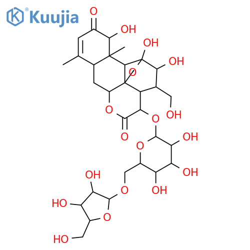 Glaucarubol; 18-Hydroxy, 2-ketone, 15-O-[α-D-xylofuranosyl-(1→6)-β-D-glucopyranoside] structure